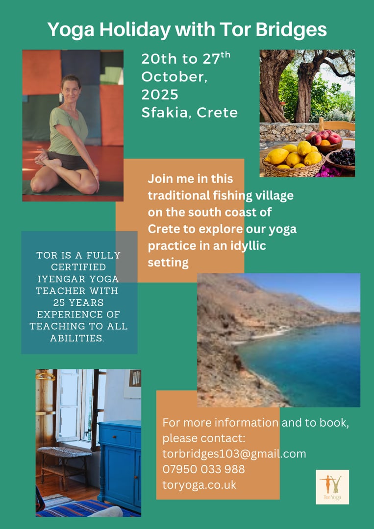 Iyengar-Yoga-Urlaub auf Kreta, Griechenland, mit Victoria Bridges