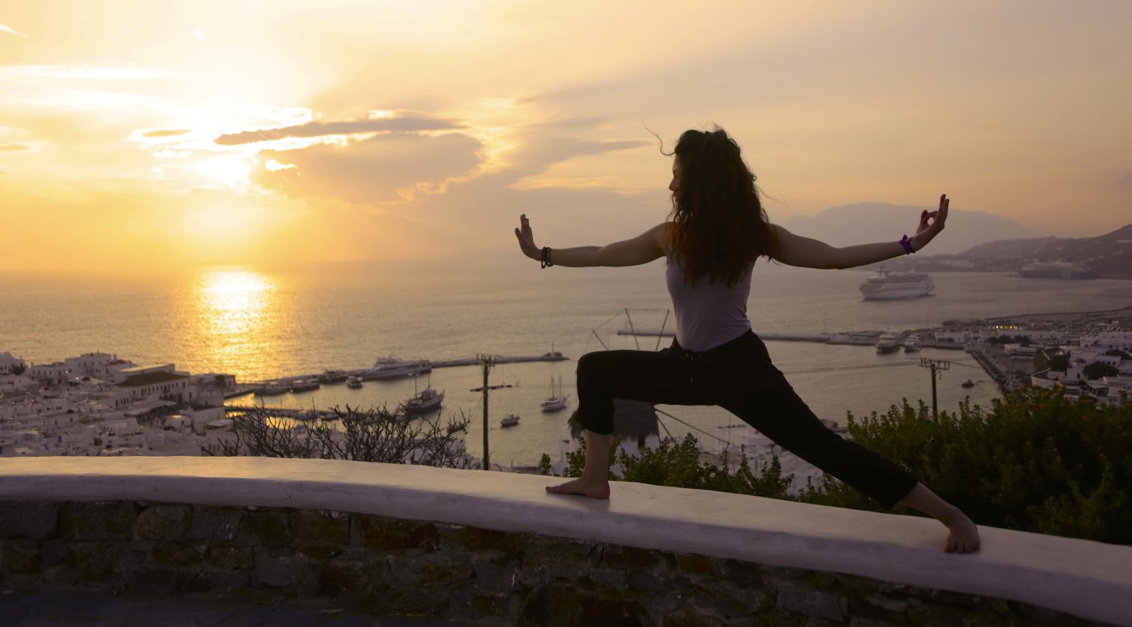 Sonnenuntergangs-Yoga