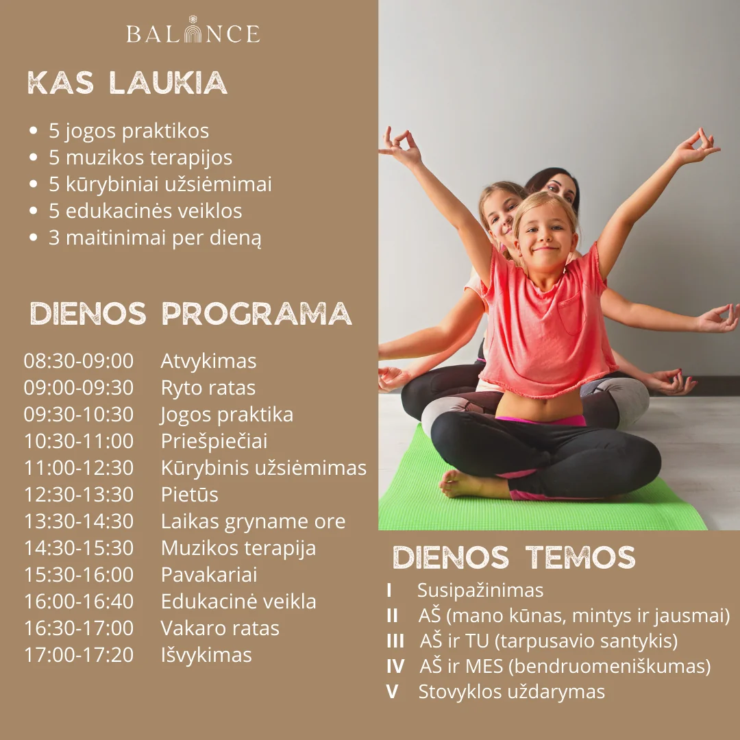 Yoga- und Musiktherapie-Tagescamp für Kinder – 07.10 - 07.14 (Kotryna und Birutė)