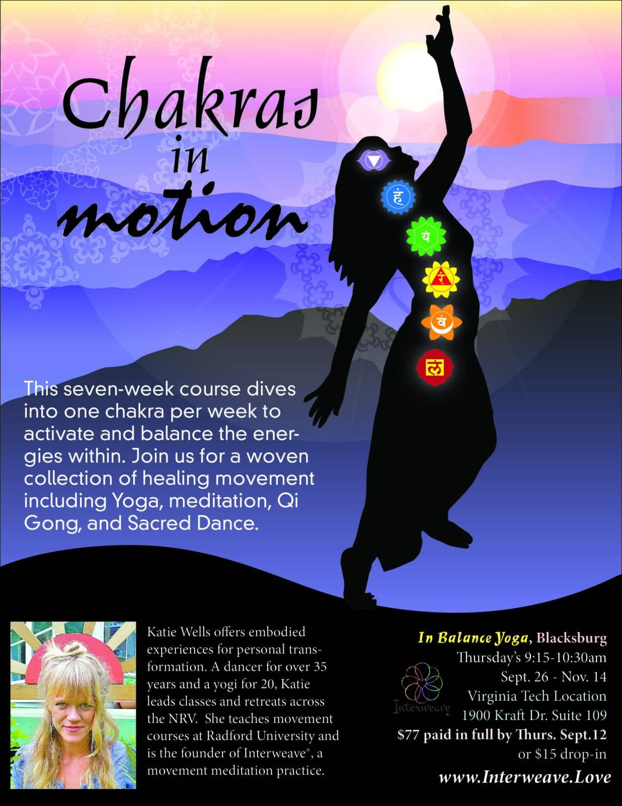 Chakras in Bewegung im In Balance Studio, Blacksburg