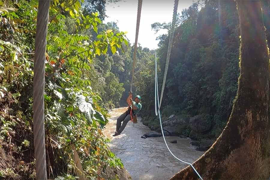 Ziplining auf dem Pacuare-Fluss