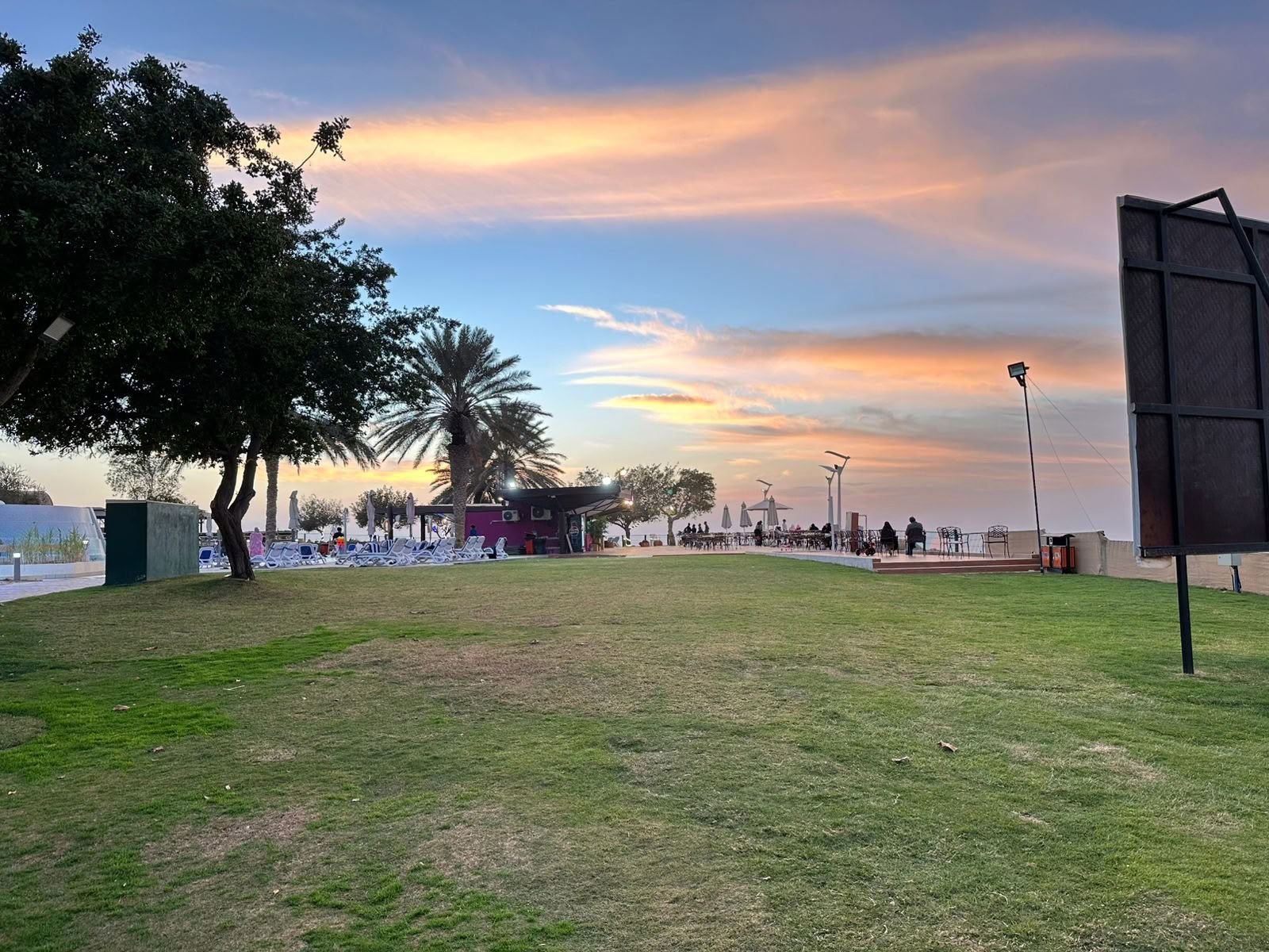 Sonnenuntergangs-Yoga im Jubail Mangrove Park