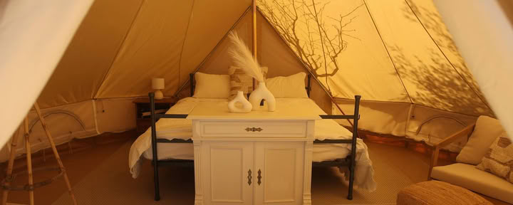 Einzel-Glamping mit gemeinsamem Badezimmer